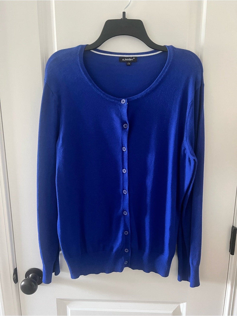 Royal Blue Button-Front Women's Cardigan